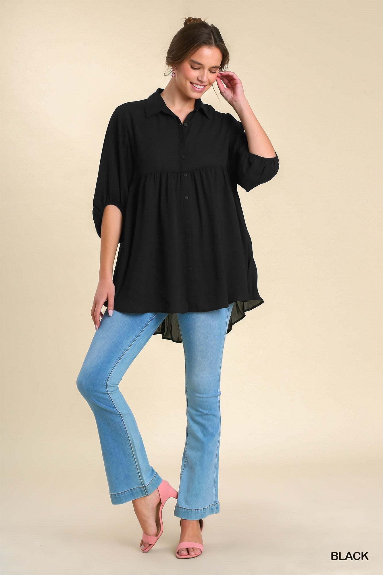 Pleated Chiffon Tunic