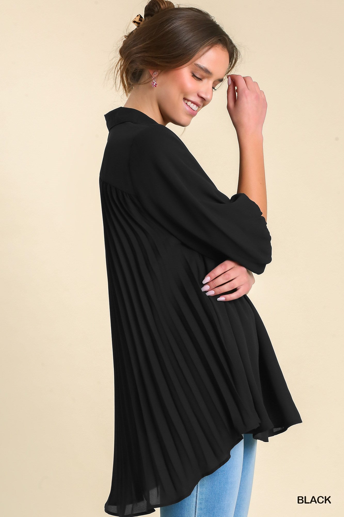 Pleated Chiffon Tunic