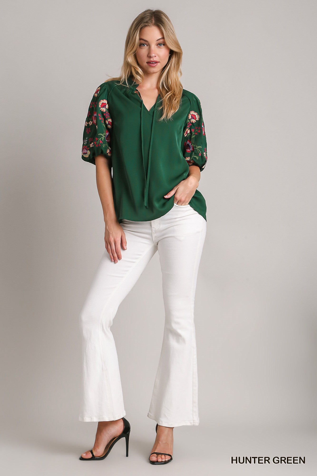 Laurel Embroidered Sleeve Top