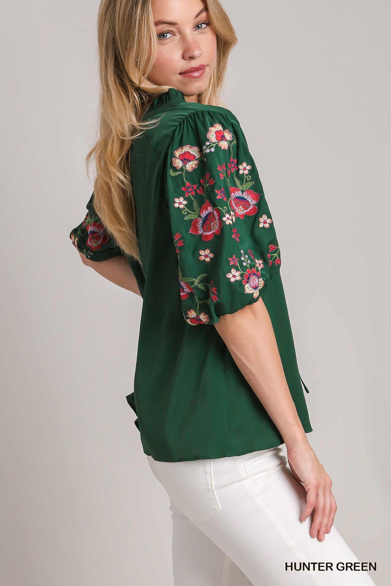 Laurel Embroidered Sleeve Top