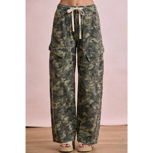 Camo Baggy Barrel Cargo Pants