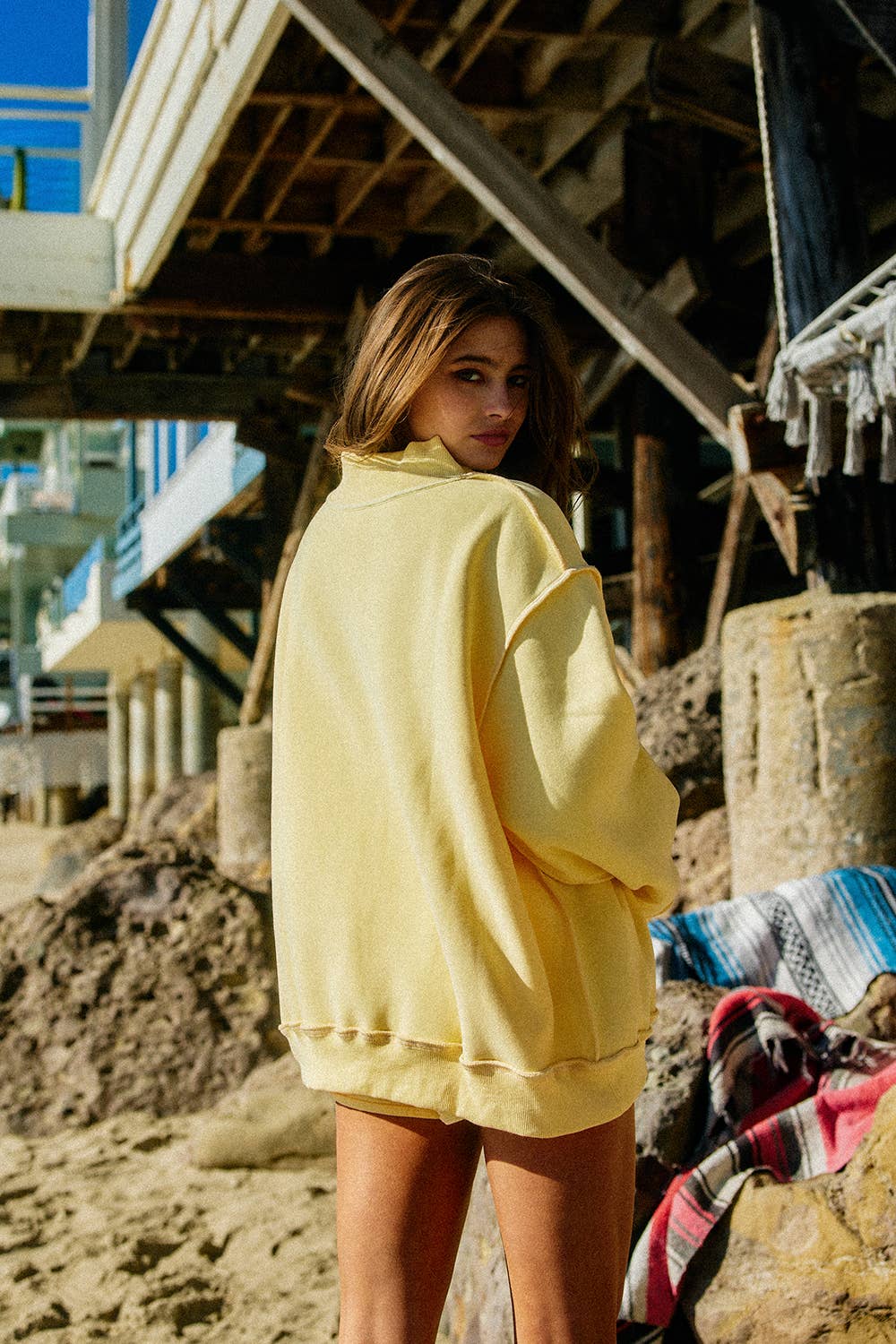 Dilly Dally / Lolly Gag Reversible Mock Neck Sweatshirt