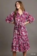 Paisley Purple Midi Dress