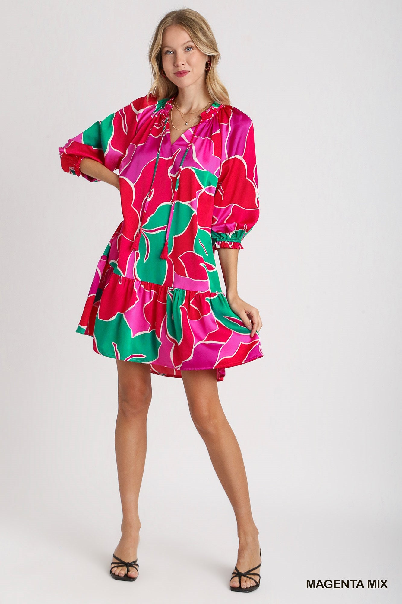 Magenta Floral Dress