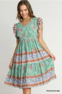 Pistachio Floral Mix Dress