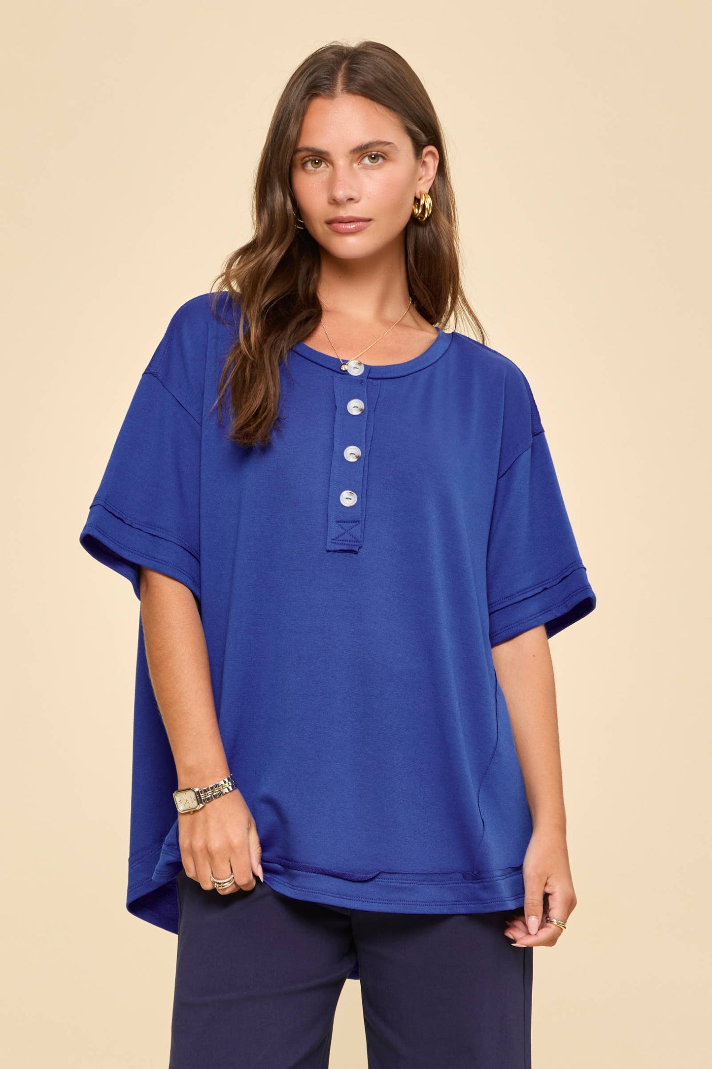 Textured Terry Knit Top