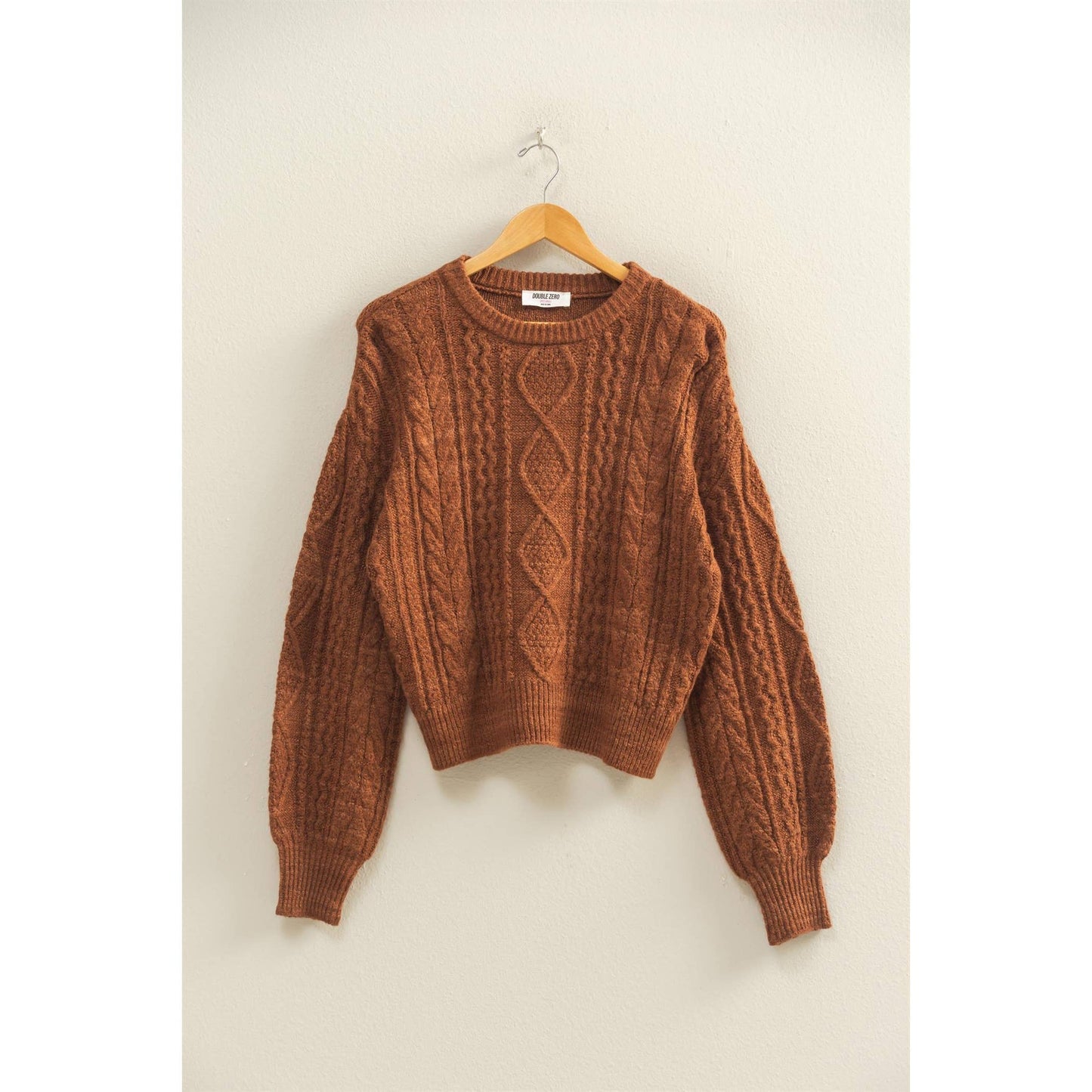 Cable Knit Balloon Sleeve Sweater