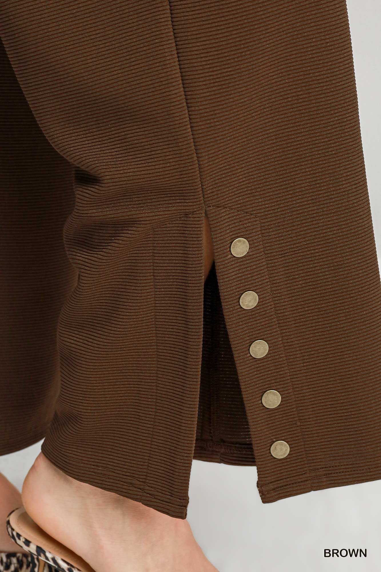 Ribbed Knit Wide Leg Pants