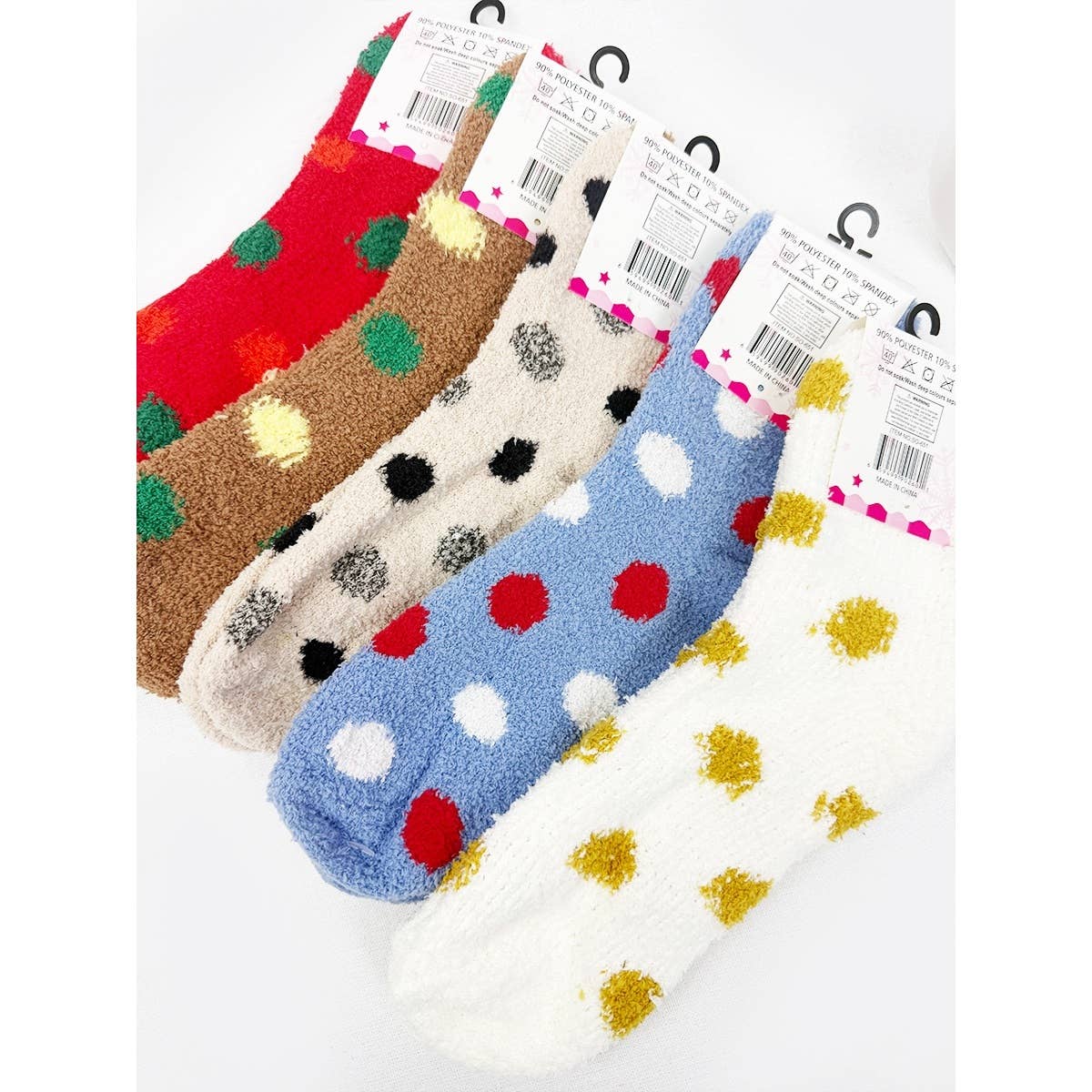 Polka Dot Fuzzy Socks