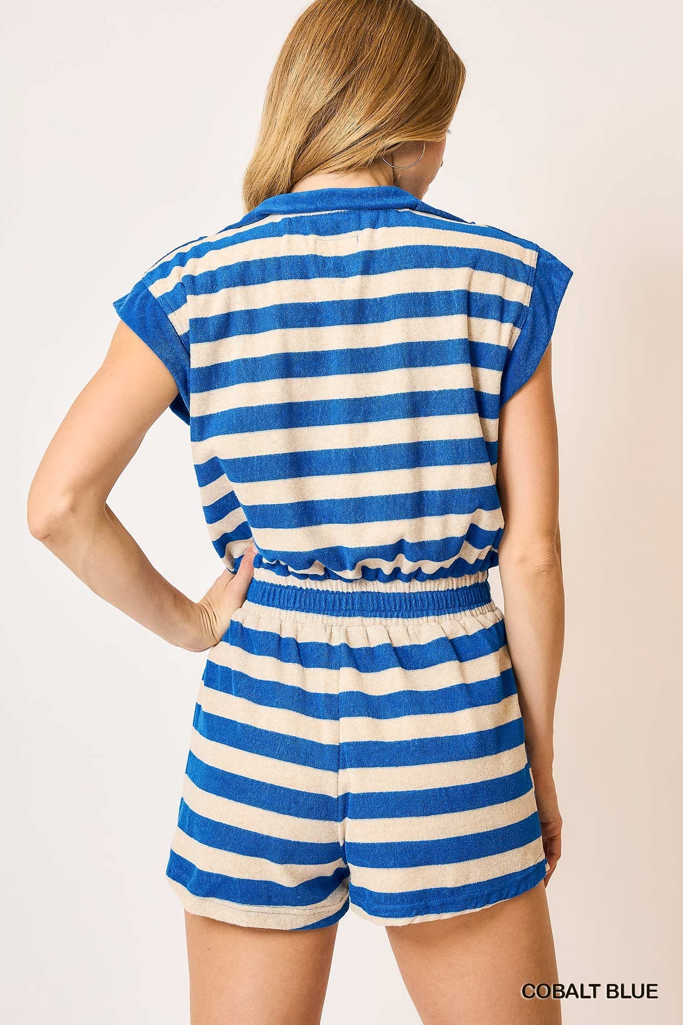 Blue Stripe Romper