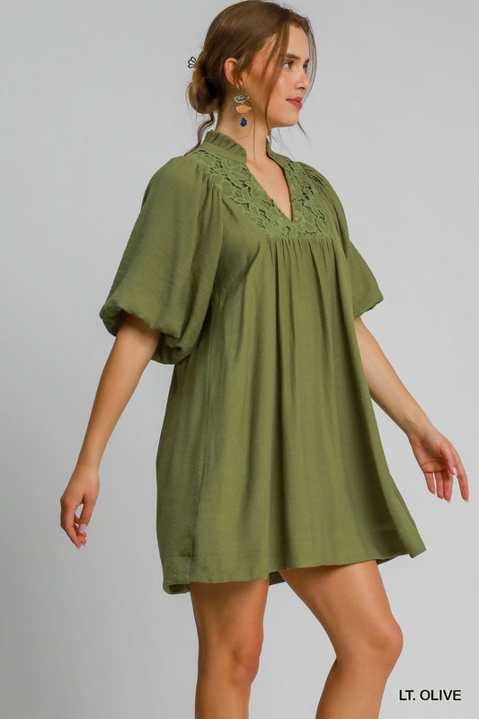Olive Lace Dress
