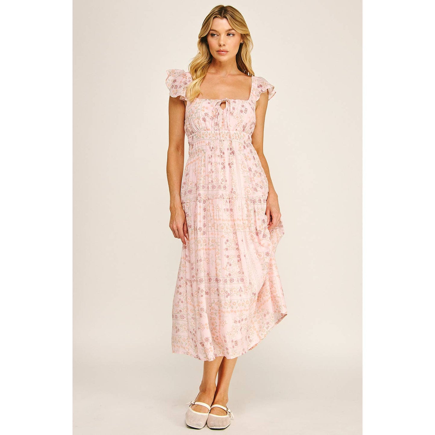 Patchwork Bloom Midi Dress