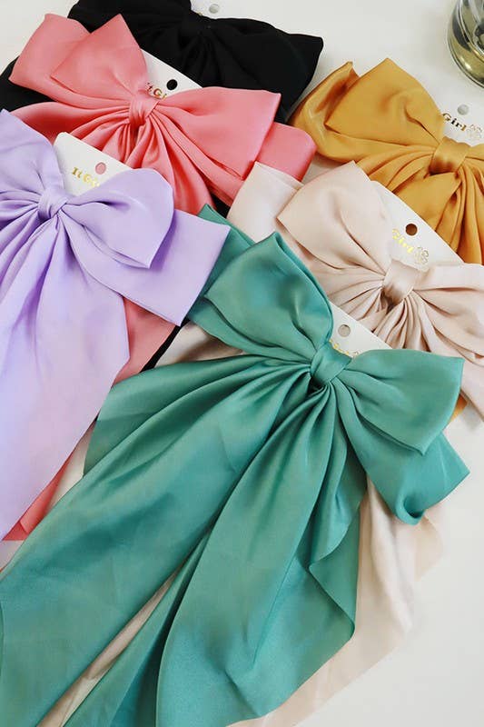 Satin Bow Hair Clips