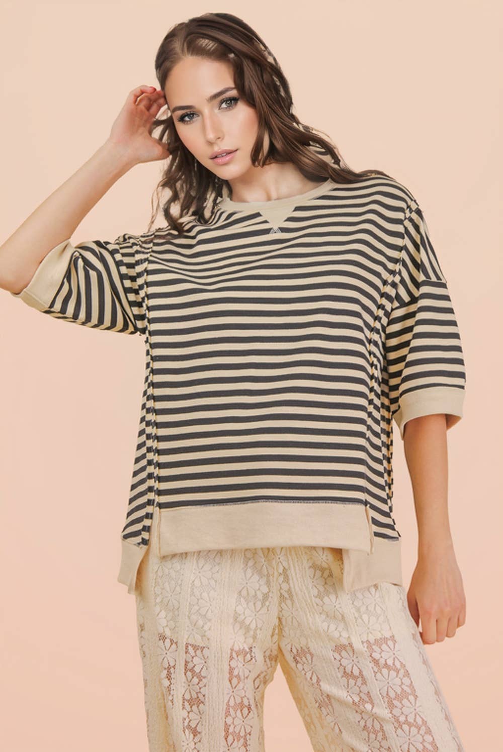 Ava Stripe Casual Knit Top