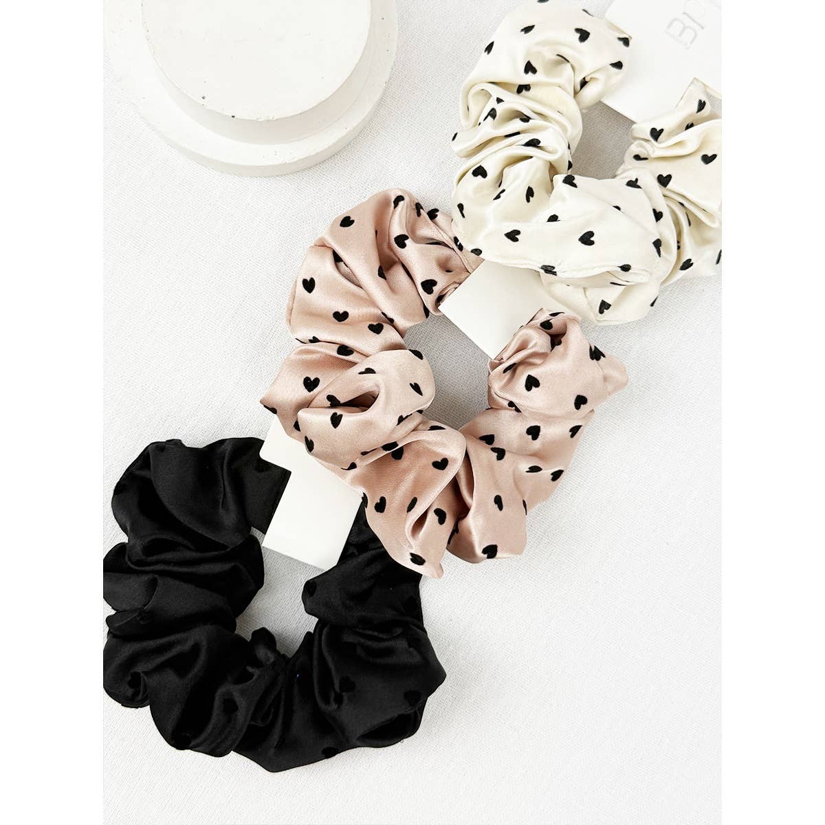 Heart Satin Scrunchies
