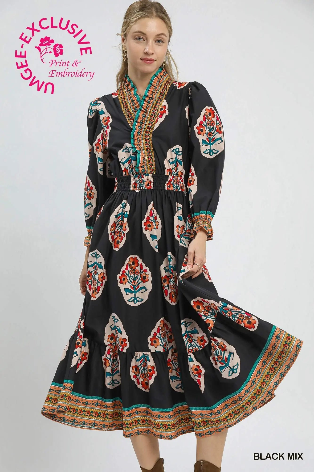 Wynona Boho Floral Dress