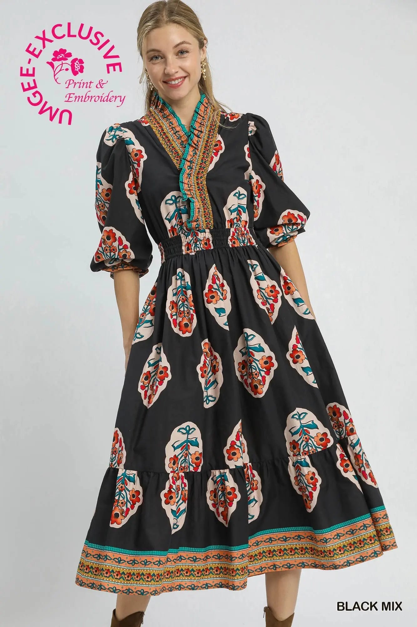 Wynona Boho Floral Dress