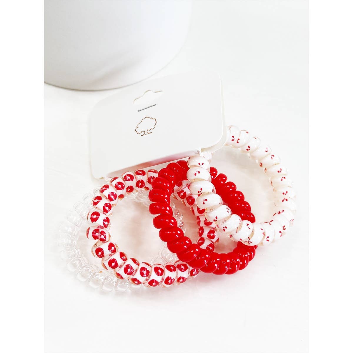 Red Spiral Hair Ties