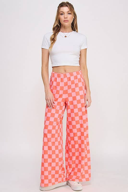 Plus Checkerboard Pants