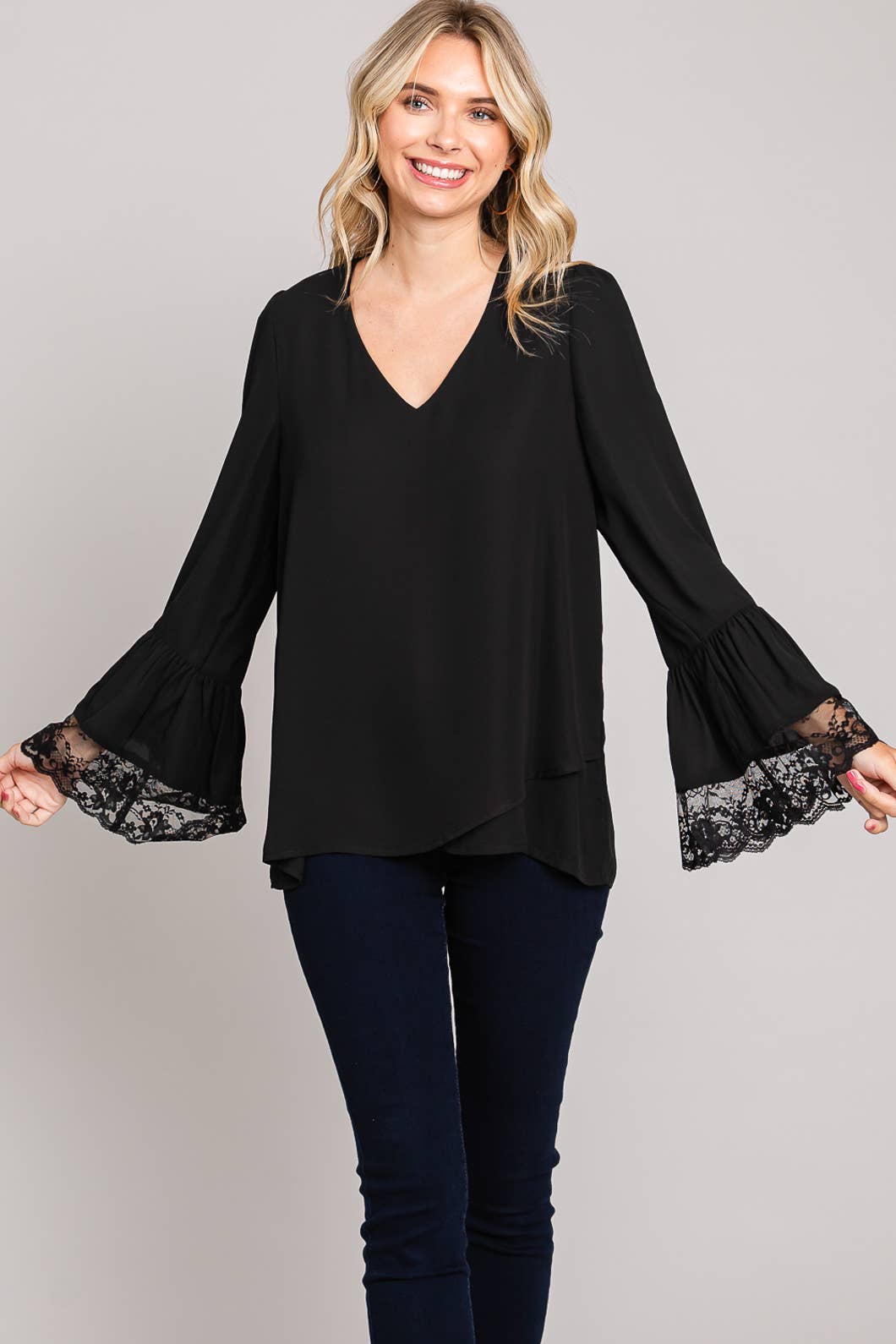 Lace Detail Long Sleeve Top