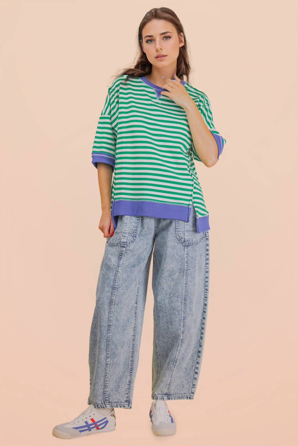 Ava Stripe Casual Knit Top