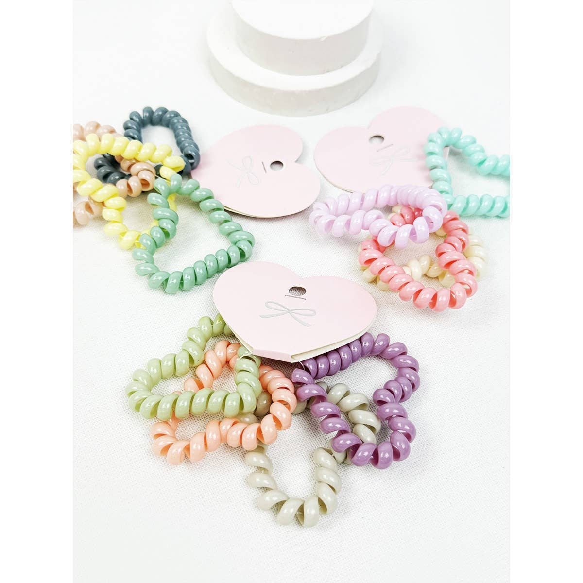 Heart Shape of Spiral Hair Tie Set