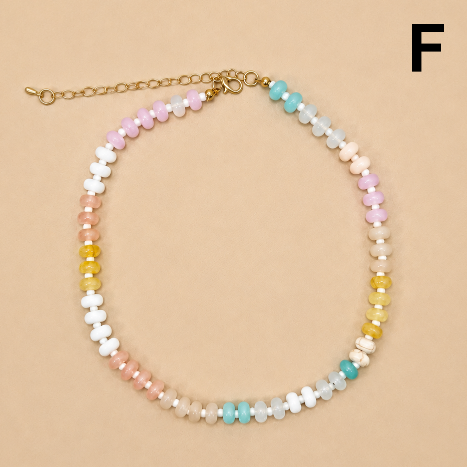 Stone Glass Bead Necklace