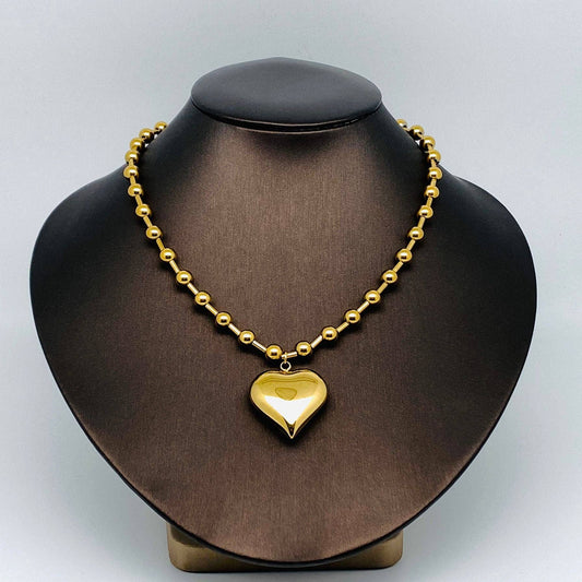 Heart Charm 18K Gold Plated Necklace