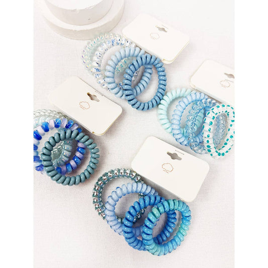 Blue Spiral Hair Ties