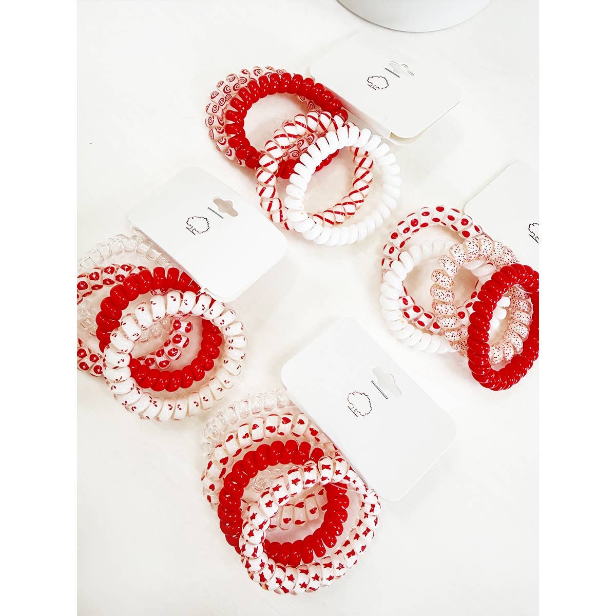 Red Spiral Hair Ties
