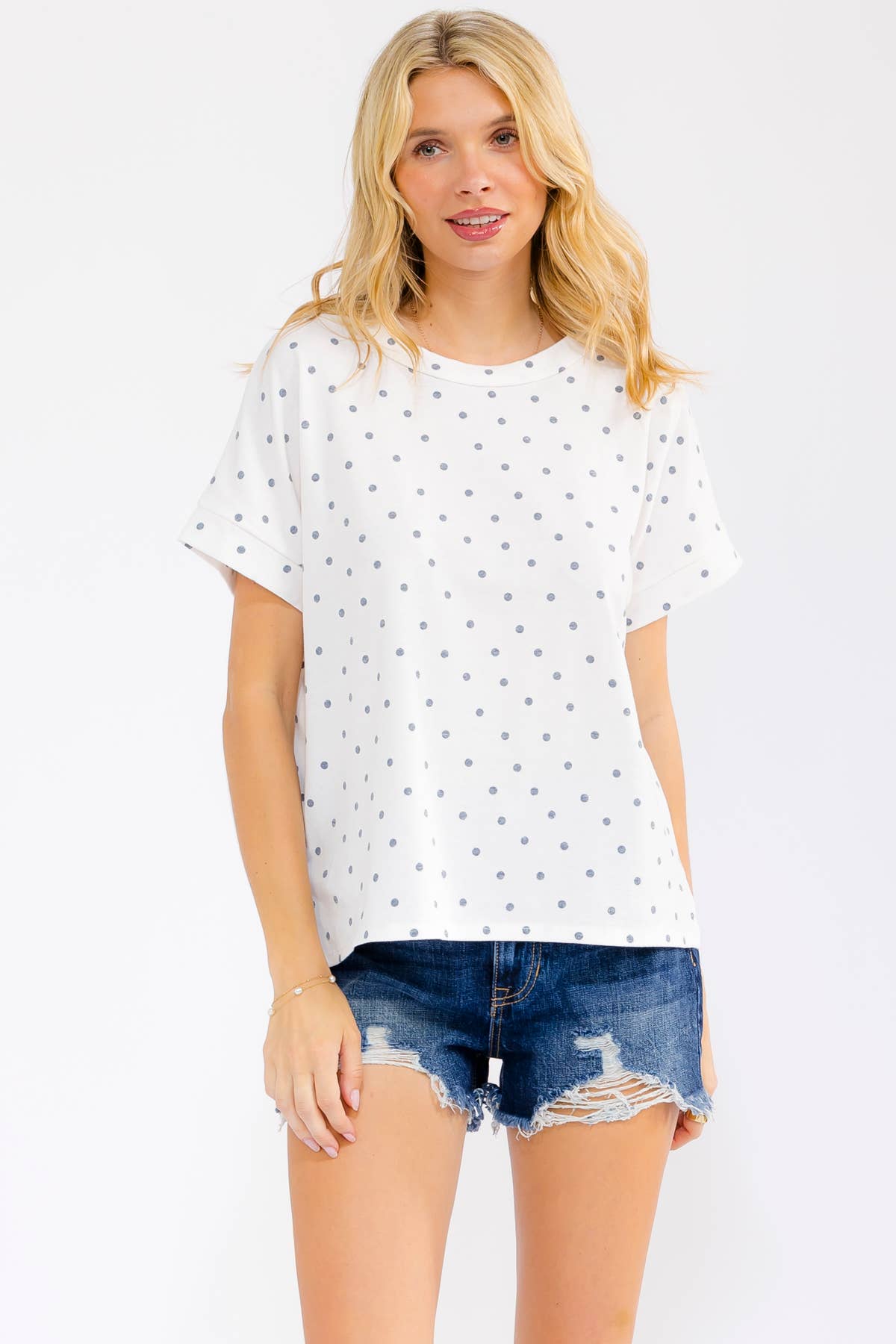 Polka Dot Flowy Top