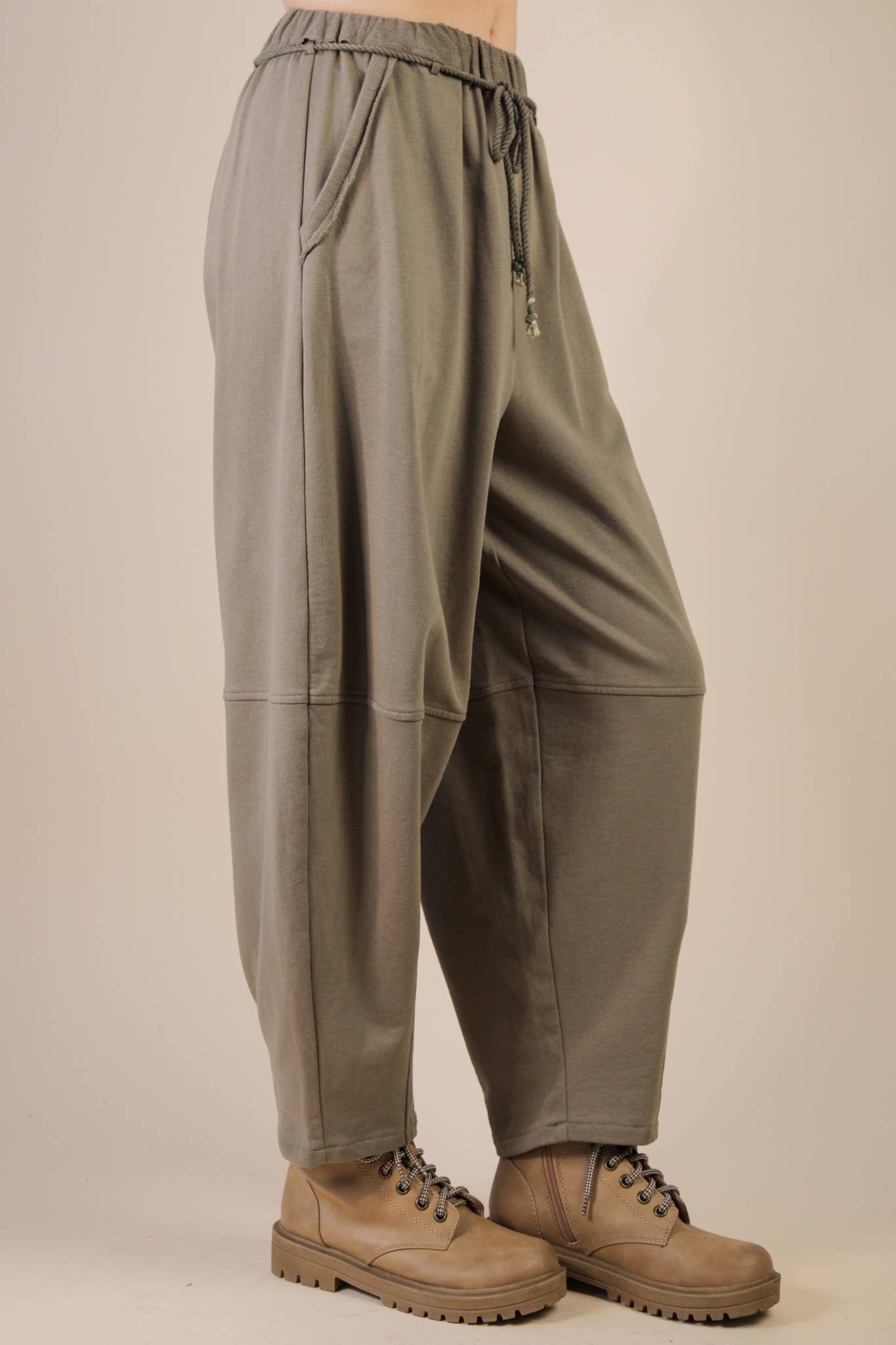 Braid Waist Strip Barrel Pants