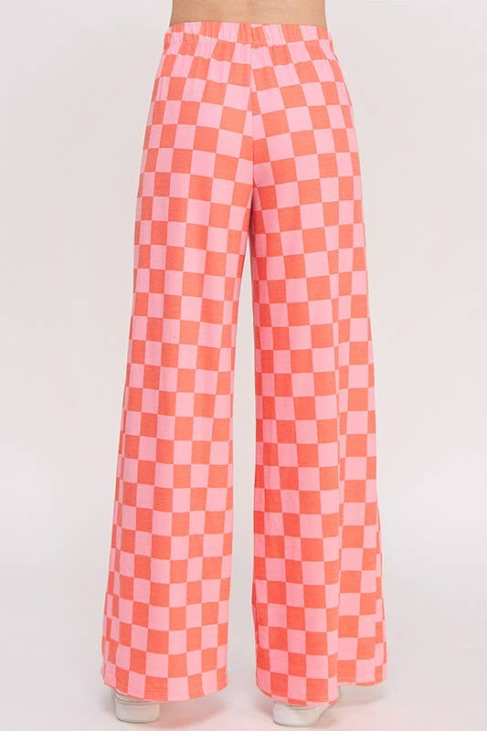 Plus Checkerboard Pants