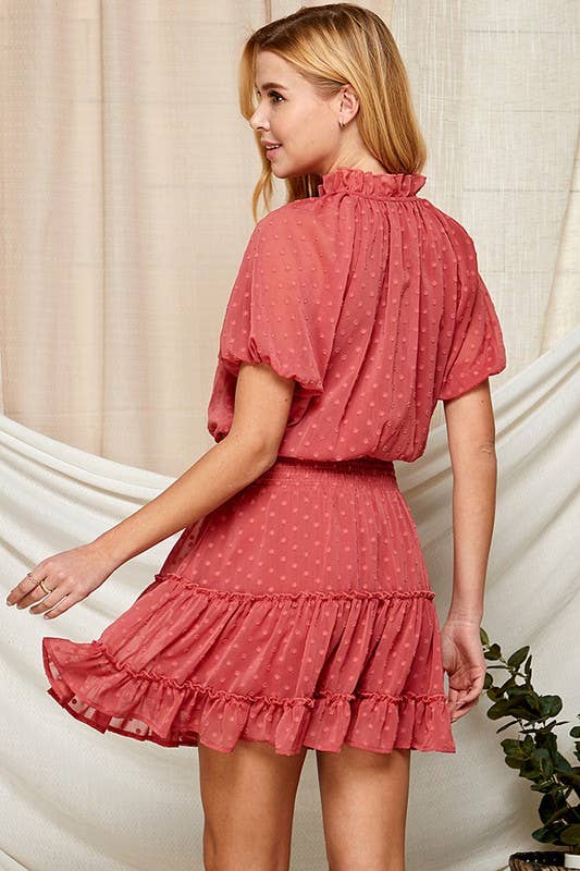 Marsala Dot Dress