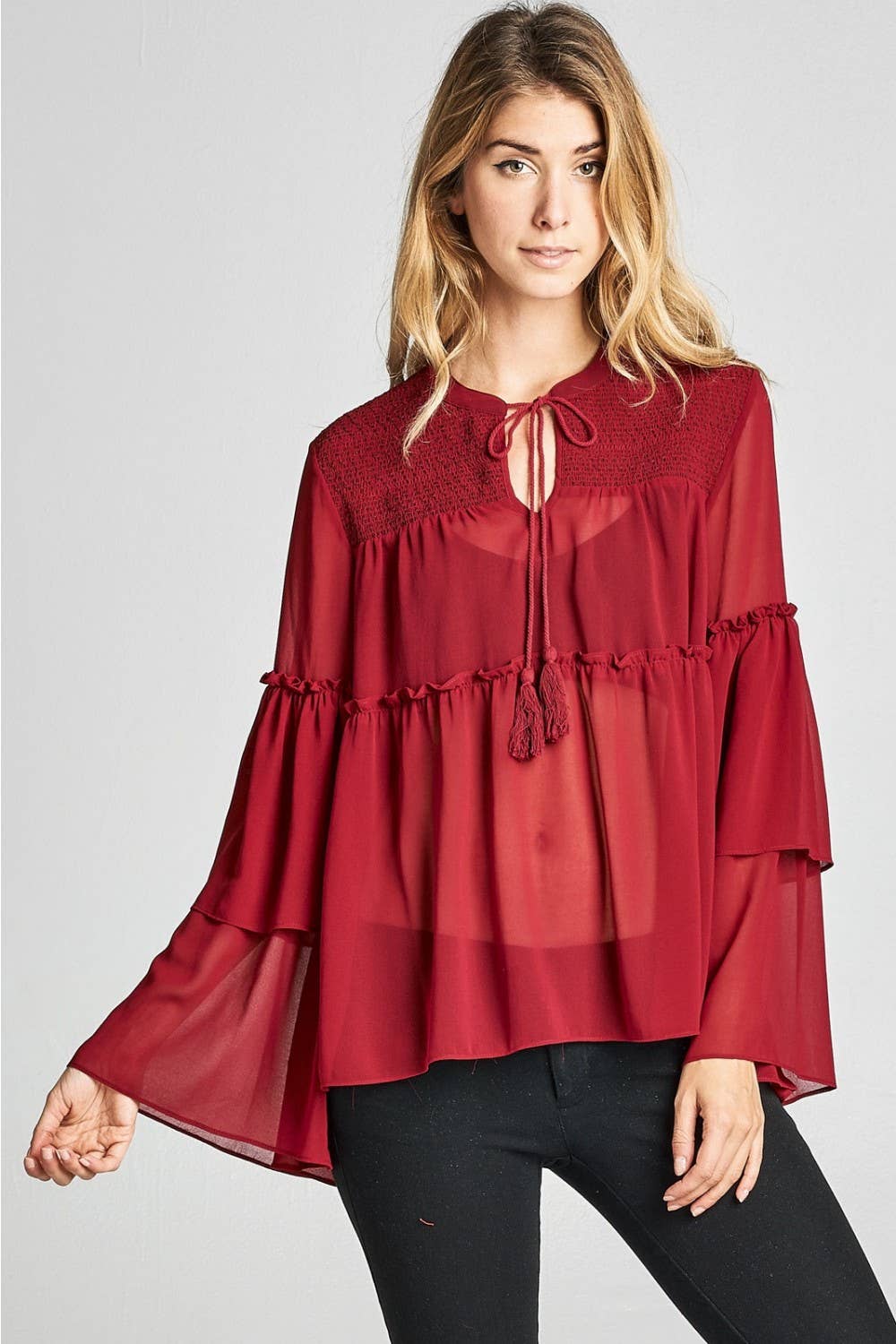 Sheer Layered Boho Top