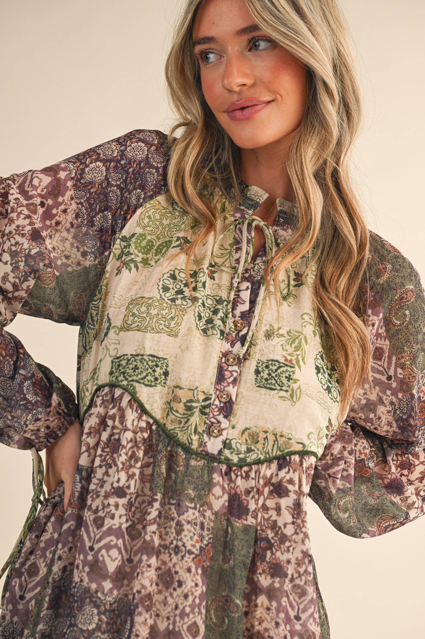 Patchwork Midi Dress