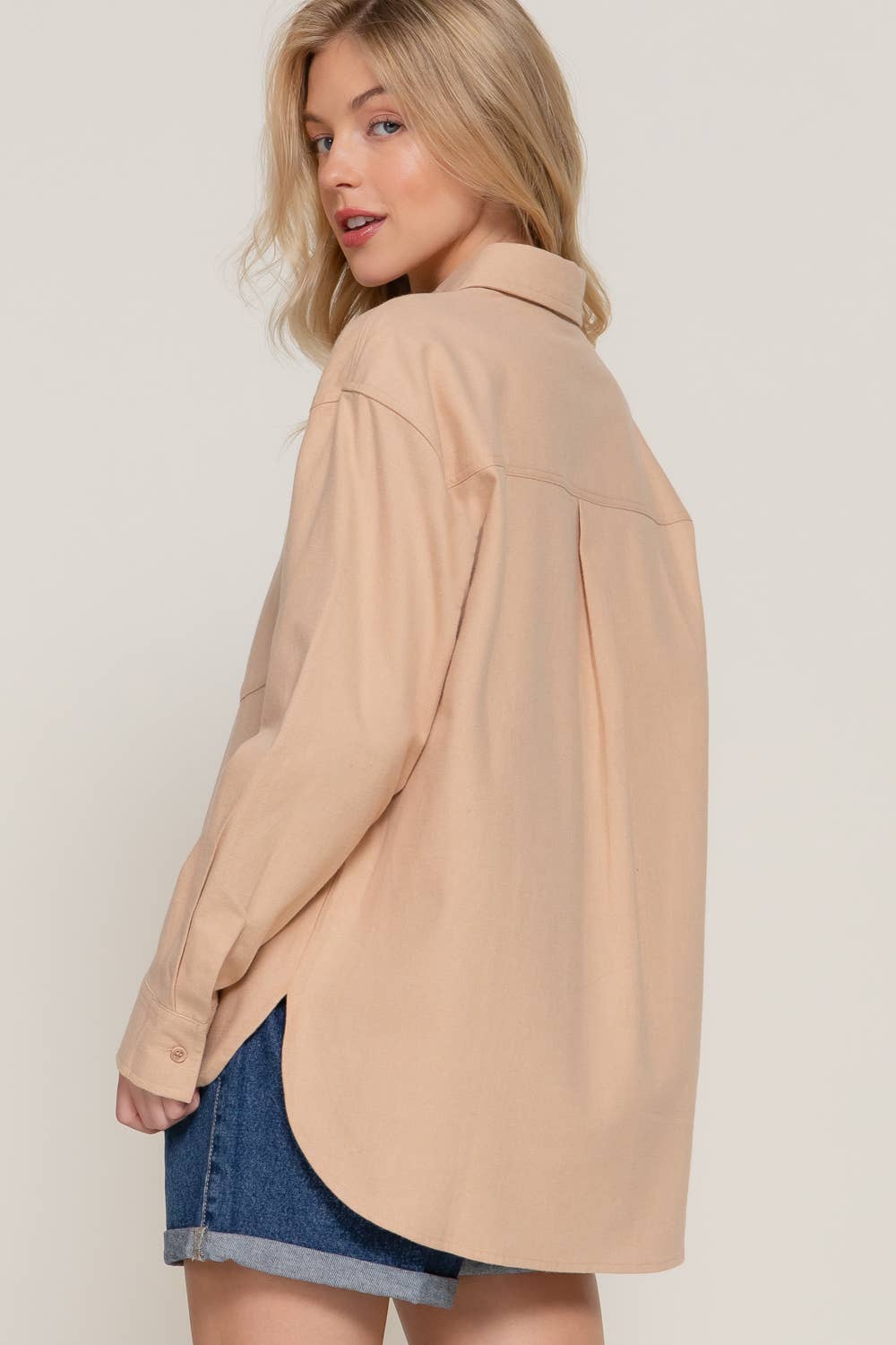 Relaxed Cotton Button Up Shirt