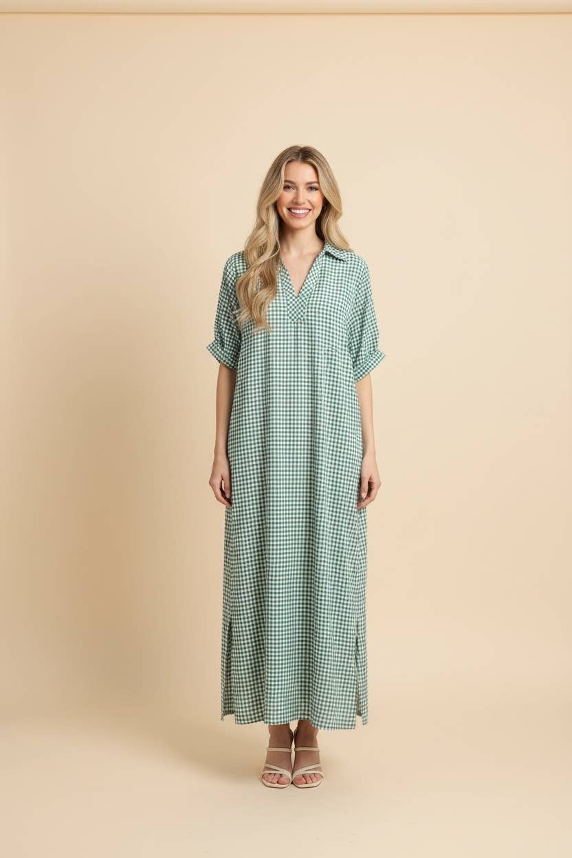 Gingham Maxi Dress