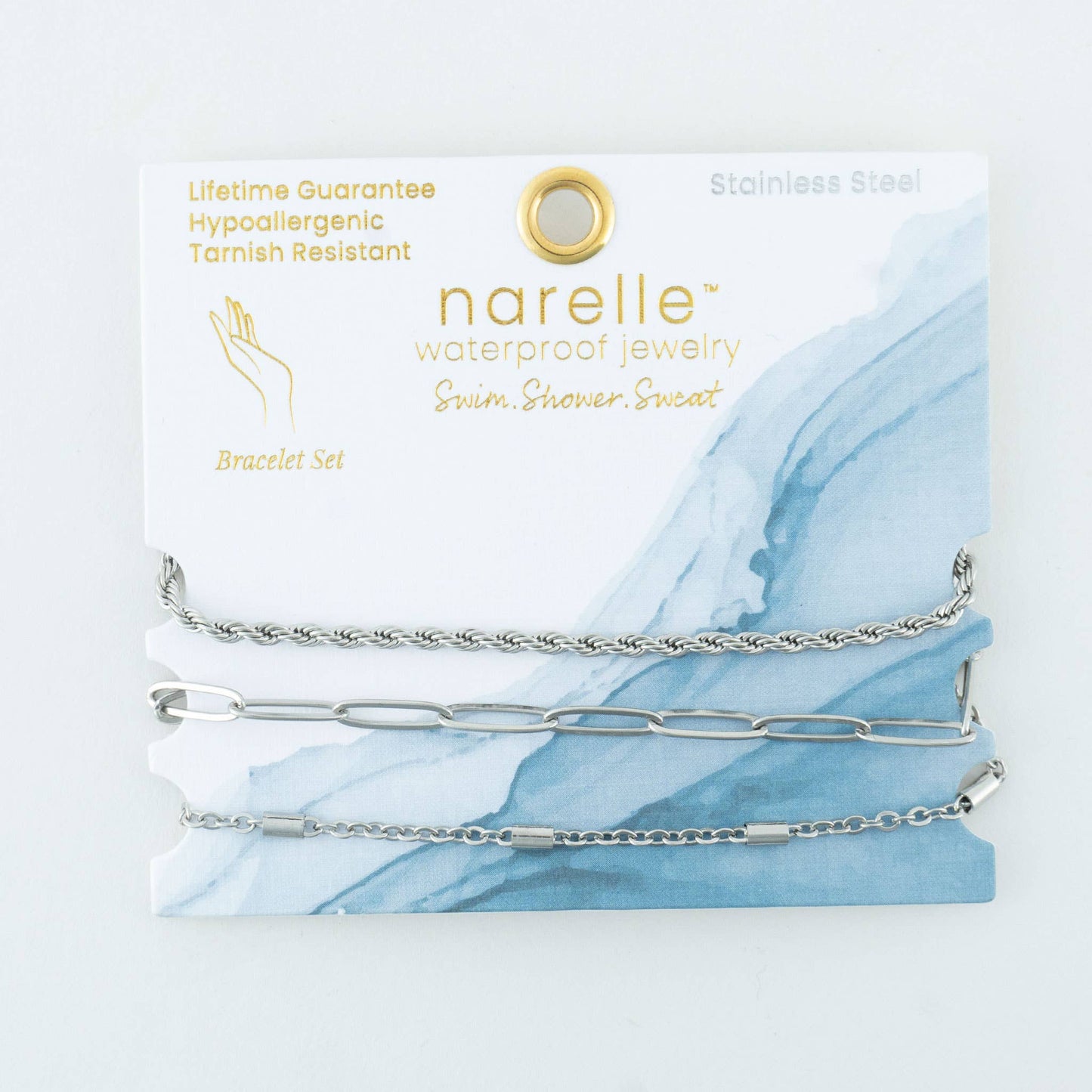 Waterproof Bracelets Narelle Twisted Chain Trio Set
