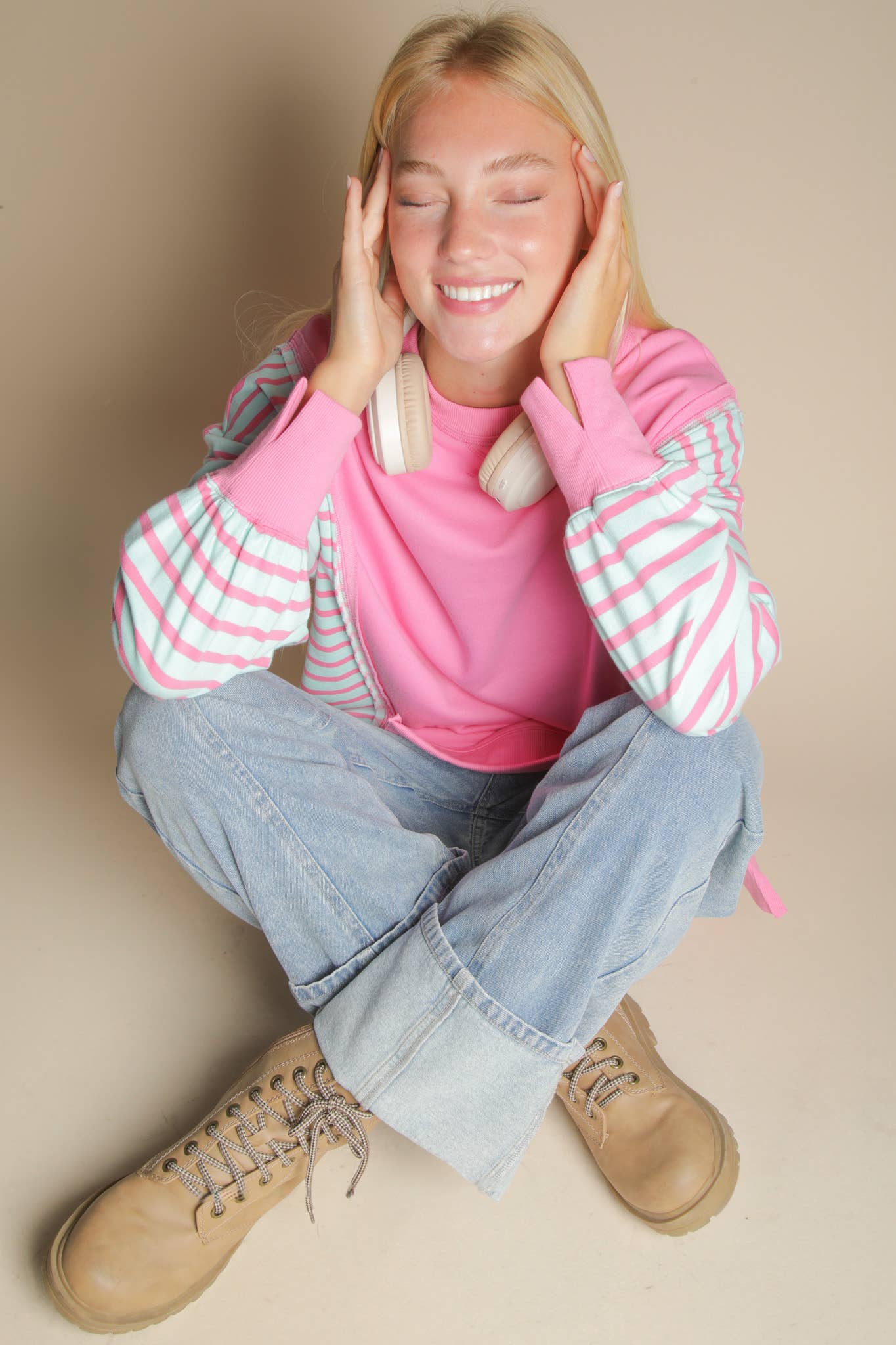 Oversized Striped Casual Knit Top