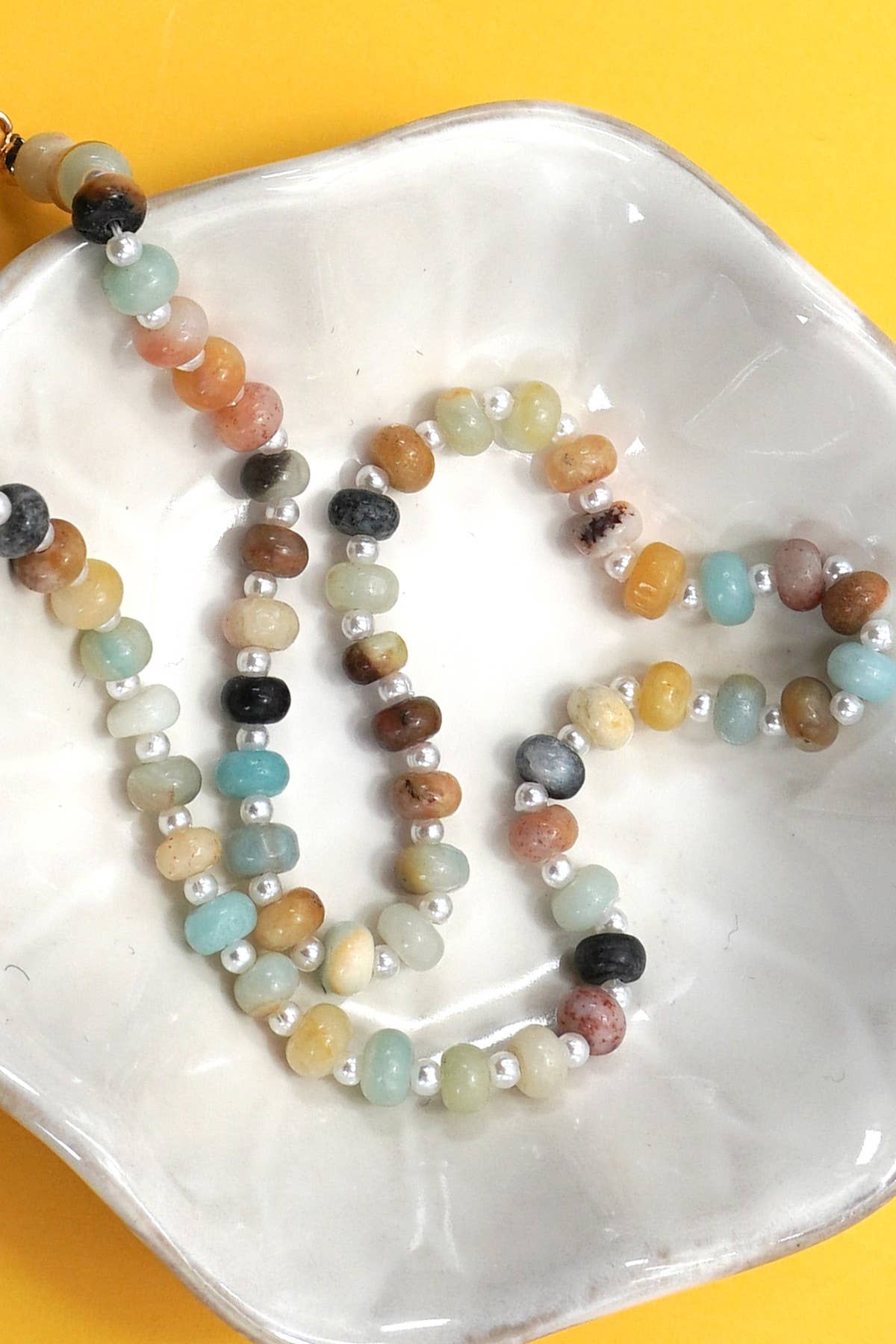 Natural Stone Multi Bead Necklace