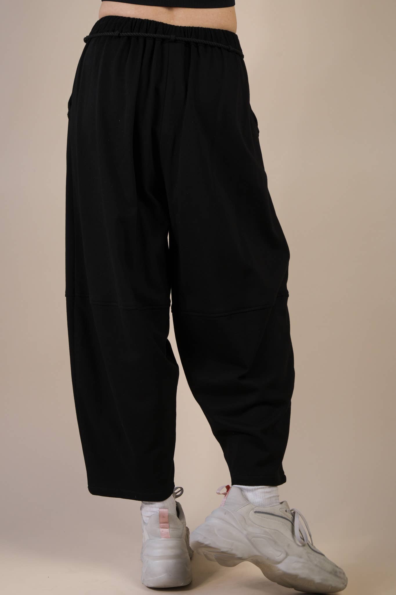 Braid Waist Strip Barrel Pants