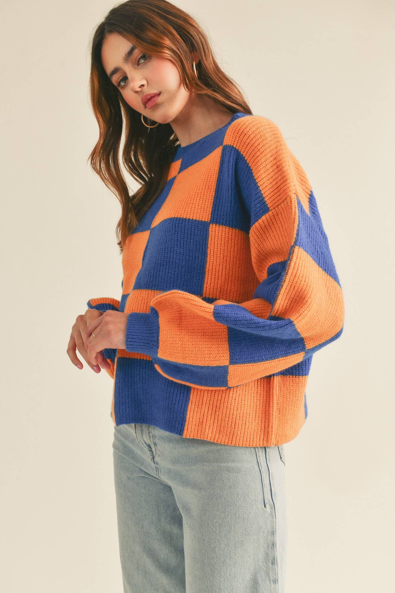 Pink & Yellow Checker Sweater