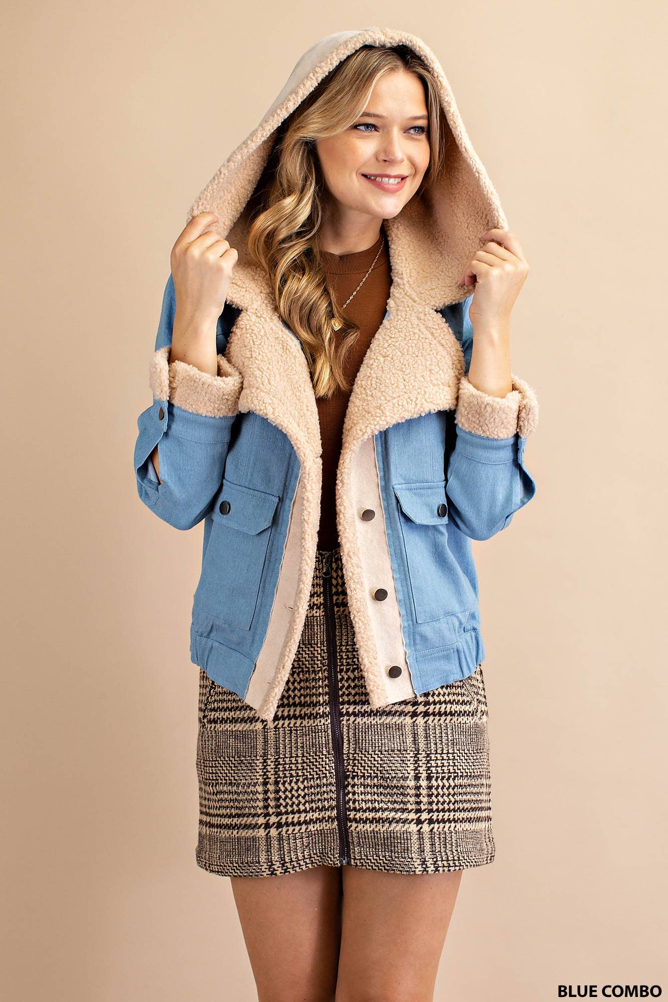 Denim Suede & Fur Jacket