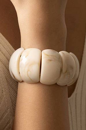 Color-Block Acrylic Stretch Cord Bracelet