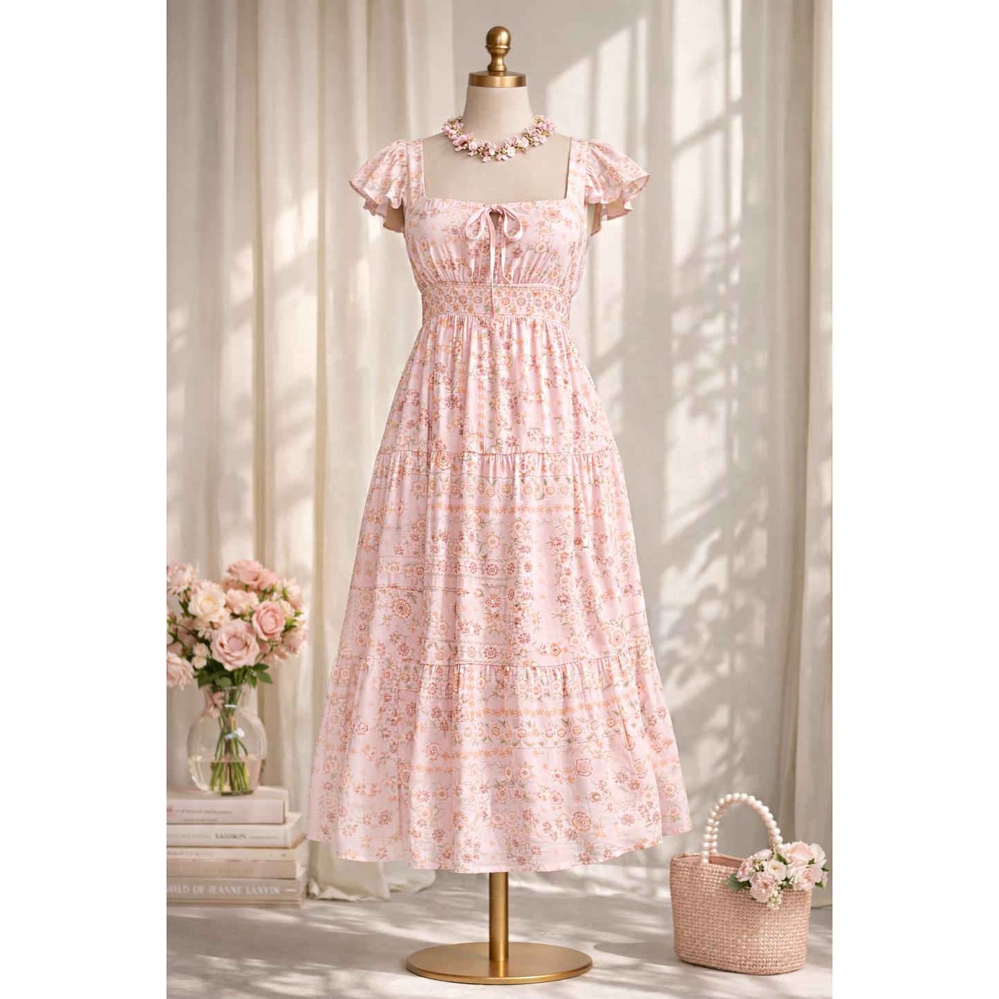 Patchwork Bloom Midi Dress