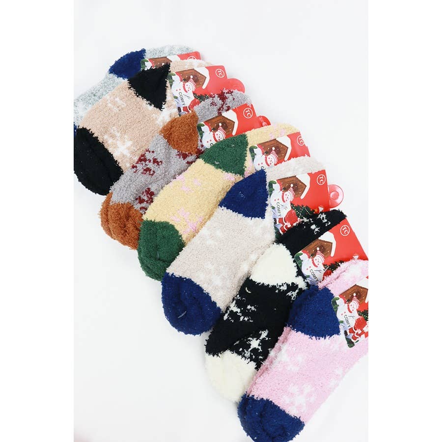Kids Snowflake Fluffy Socks