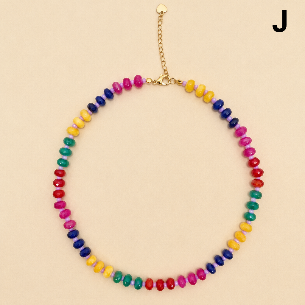 Stone Glass Bead Necklace