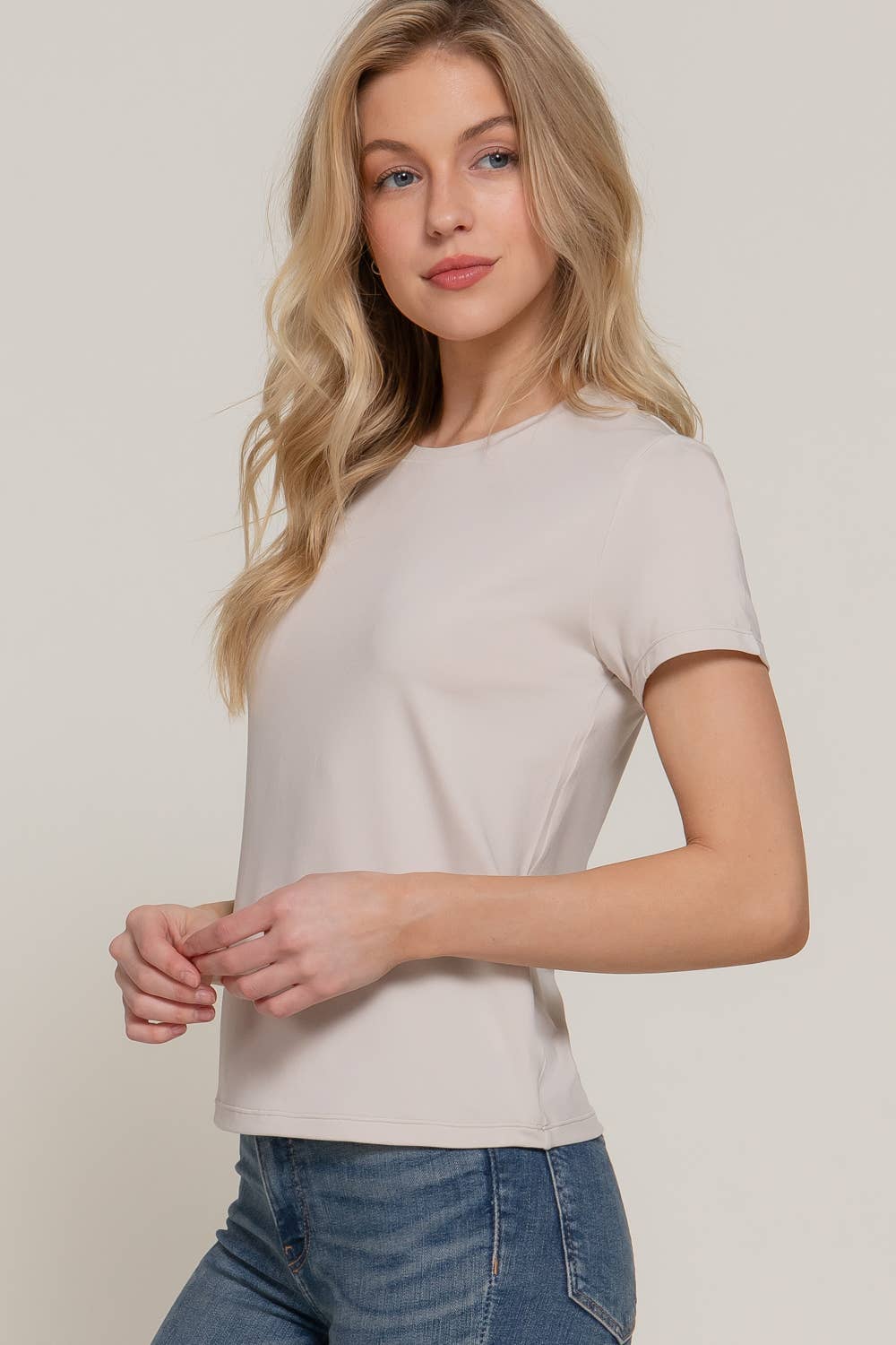Short Sleeve Butter Soft Round Neck Top