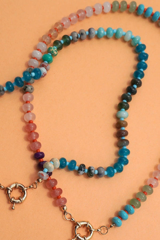 Natural Stone Multi Bead Necklace